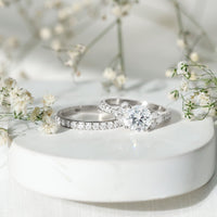 Certified 2 Carat Moissanite Engagement Ring with Enhancer