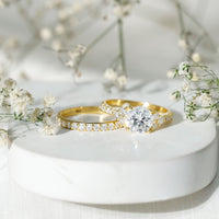 Certified 2 Carat Moissanite Engagement Ring with Enhancer