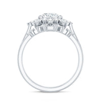 Flower Inspired Moissanite Halo Engagement Ring with Enhancer