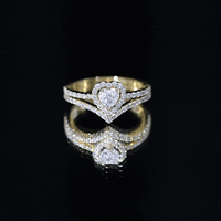 Heart Shape Moissanite Wedding Ring Set For Women