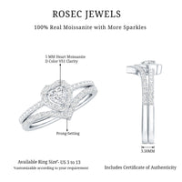 Heart Shape Moissanite Wedding Ring Set For Women