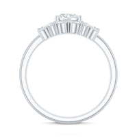 Round Cut Moissanite Bridal Ring Set with Certificate