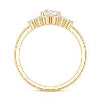 Round Cut Moissanite Bridal Ring Set with Certificate