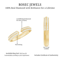 Certified Natural Diamond Anniversary Ring in Cuff Style
