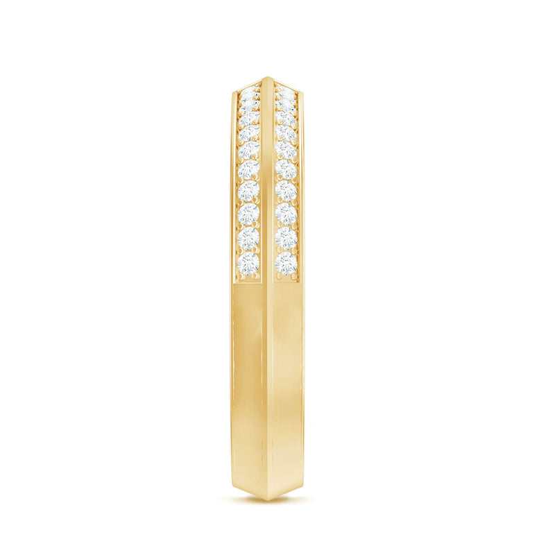 Certified natural diamond anniversary ring in cuff style with sparkling diamonds and elegant design, crafted by Rosec Jewels.