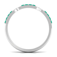 Real Emerald Interlocking Wedding Band with Certificate