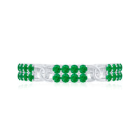 Real Emerald Interlocking Wedding Band with Certificate