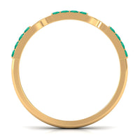 Real Emerald Interlocking Wedding Band with Certificate