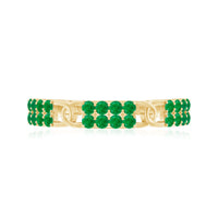 Real Emerald Interlocking Wedding Band with Certificate
