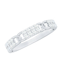Certified Moissanite Interlocking Wedding Band