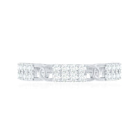 Certified Moissanite Interlocking Wedding Band