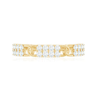 Certified Moissanite Interlocking Wedding Band