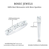 Certified Moissanite Half Eternity Stackable Band Ring