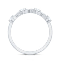 Certified Moissanite Half Eternity Stackable Band Ring