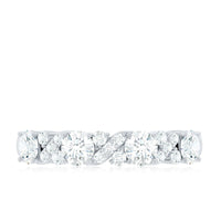 Certified Moissanite Half Eternity Stackable Band Ring