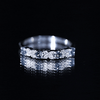 London Blue Topaz Semi Eternity Band with Diamond