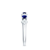 Certified Lab Grown Blue Sapphire Diamond Half Eternity Ring for Women