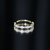 Baguette Cut Moissanite Designer Half Eternity Ring