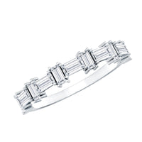 Baguette Cut Moissanite Designer Half Eternity Ring