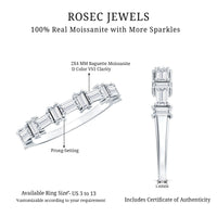 Baguette Cut Moissanite Designer Half Eternity Ring