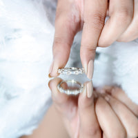 Baguette Cut Moissanite Designer Half Eternity Ring
