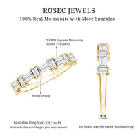 Baguette Cut Moissanite Designer Half Eternity Ring