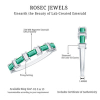 Certified Baguette Lab Grown Emerald Diamond Half Eternity Ring