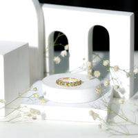 Natural Oval Peridot Diamond Half Eternity Ring in East West Style