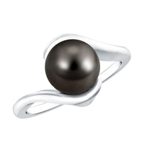 8 Carat Certified Tahitian Black Pearl Solitaire Bypass Ring