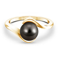 8 Carat Certified Tahitian Black Pearl Solitaire Bypass Ring