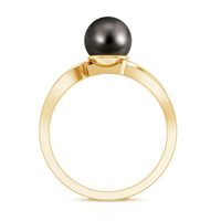 7.25 CT Tahitian pearl engagement ring with diamond accents by Rosec Jewels, featuring a solitaire design and elegant band.