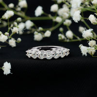 Shared Prong Set Round Moissanite Designer Wedding Band
