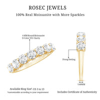 Shared Prong Set Round Moissanite Designer Wedding Band