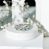 Lab Created Emerald Vintage Inspired Eternity Band