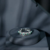 Lab Created Emerald Vintage Inspired Eternity Band
