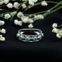 Lab Created Emerald Vintage Inspired Eternity Band