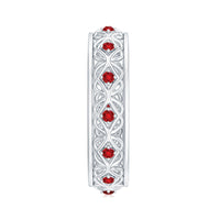 Vintage Style Lab Created Ruby Celtic Wedding Band with Certificate