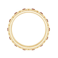 Vintage Style Lab Created Ruby Celtic Wedding Band with Certificate