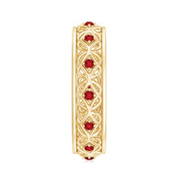 Vintage Style Lab Created Ruby Celtic Wedding Band with Certificate