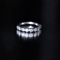 Bezel Set Moissanite Half Eternity Band Ring