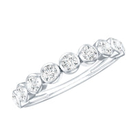 Bezel Set Moissanite Half Eternity Band Ring
