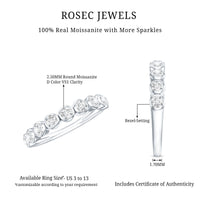 Bezel Set Moissanite Half Eternity Band Ring