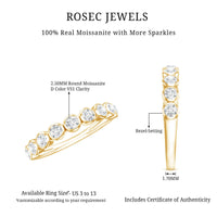 Bezel Set Moissanite Half Eternity Band Ring
