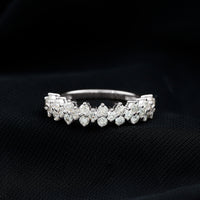 Natural Diamond Half Eternity Wedding Band with Certificate