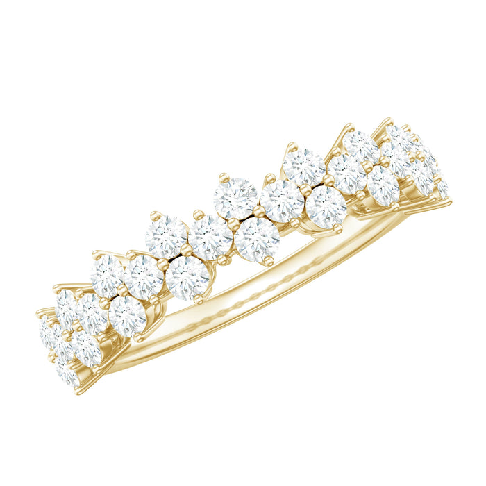 Natural diamond half eternity wedding ring by Rosec Jewels with certificate, featuring a band of sparkling diamonds.
