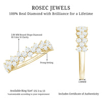 Natural Diamond Half Eternity Wedding Band with Certificate
