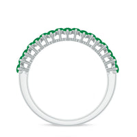 Certified Real Emerald Half Eternity Anniversary Ring