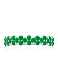 Certified Real Emerald Half Eternity Anniversary Ring