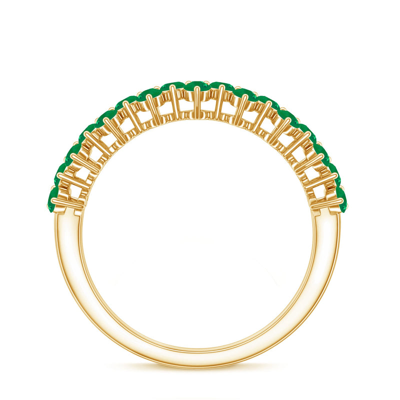 Certified Real Emerald Half Eternity Anniversary Ring