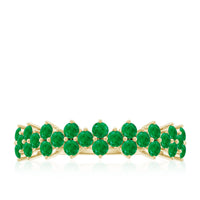 Certified Real Emerald Half Eternity Anniversary Ring